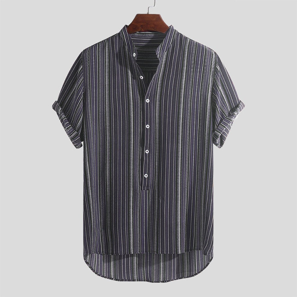 V-neck striped Print Shirt