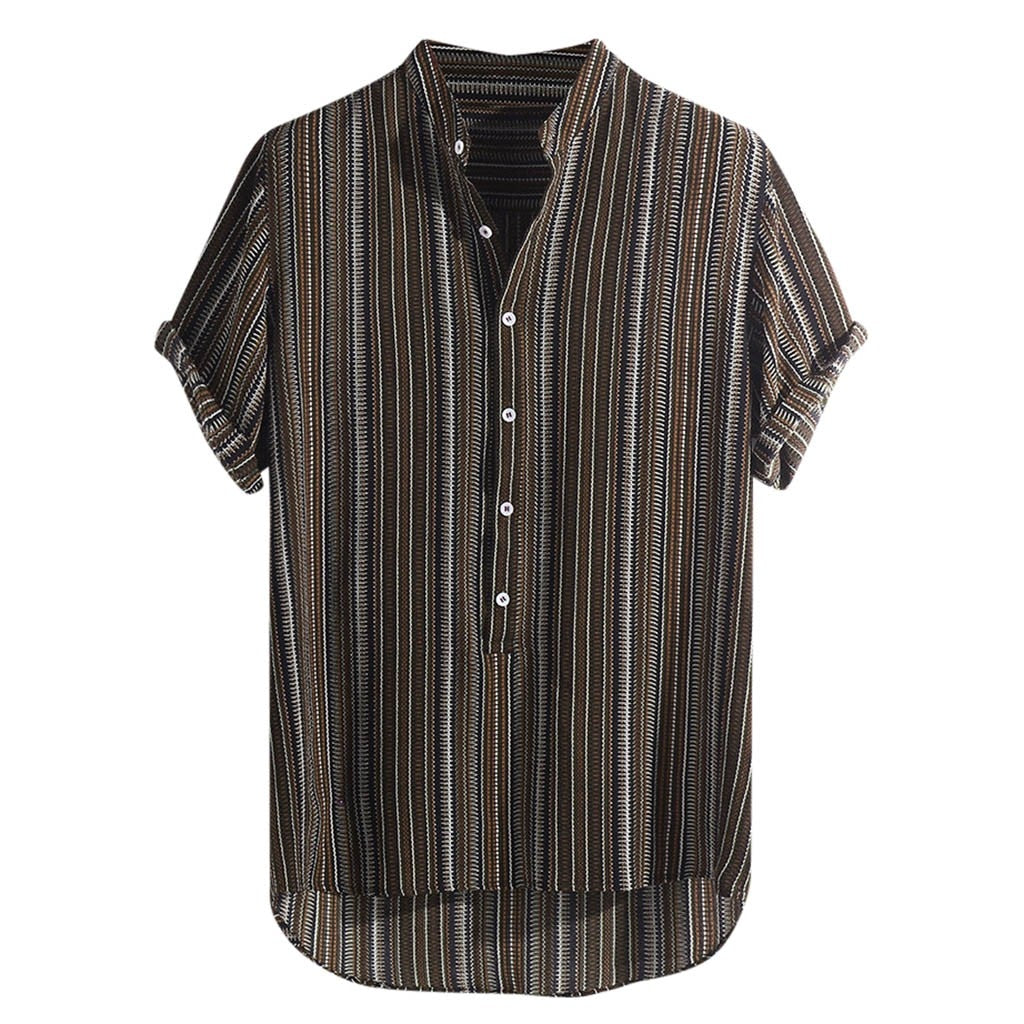 V-neck striped Print Shirt