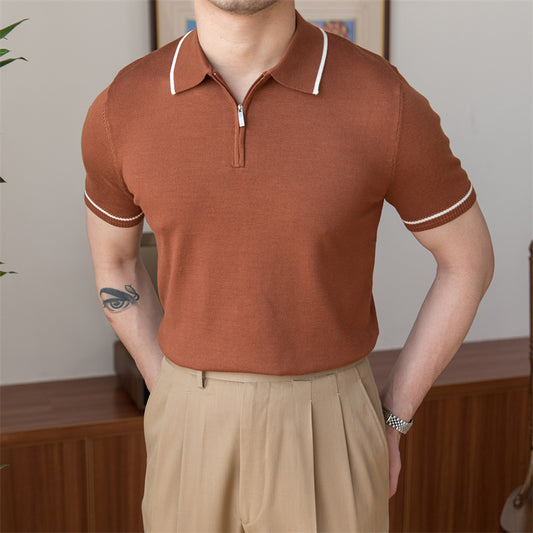 RETRO KNITTED POLO T-SHIRT