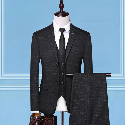 GENTLEMAN BUSINESS 3 PIECE SUIT (BLAZER+VEST+PANTS)