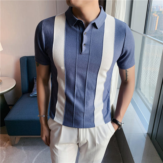 STRIPED COLLAR T-SHIRTS