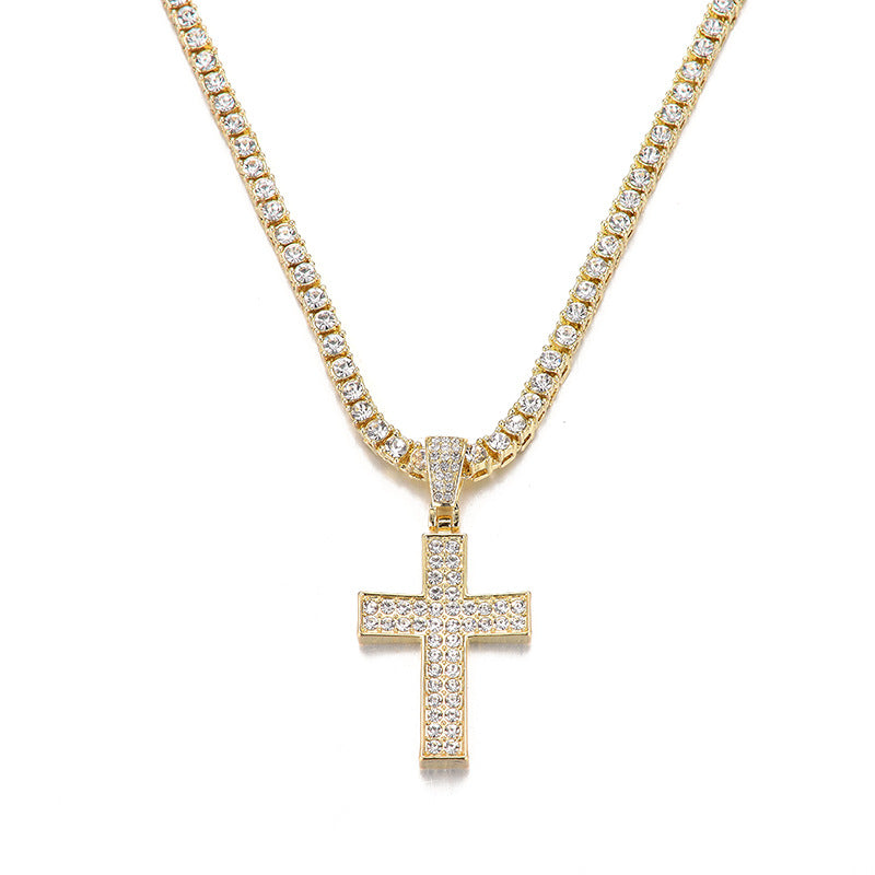 Diamond Cross Unisex Necklace