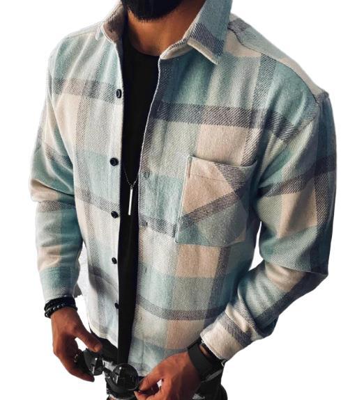 Plaid Pocket Long Sleeve Shirt