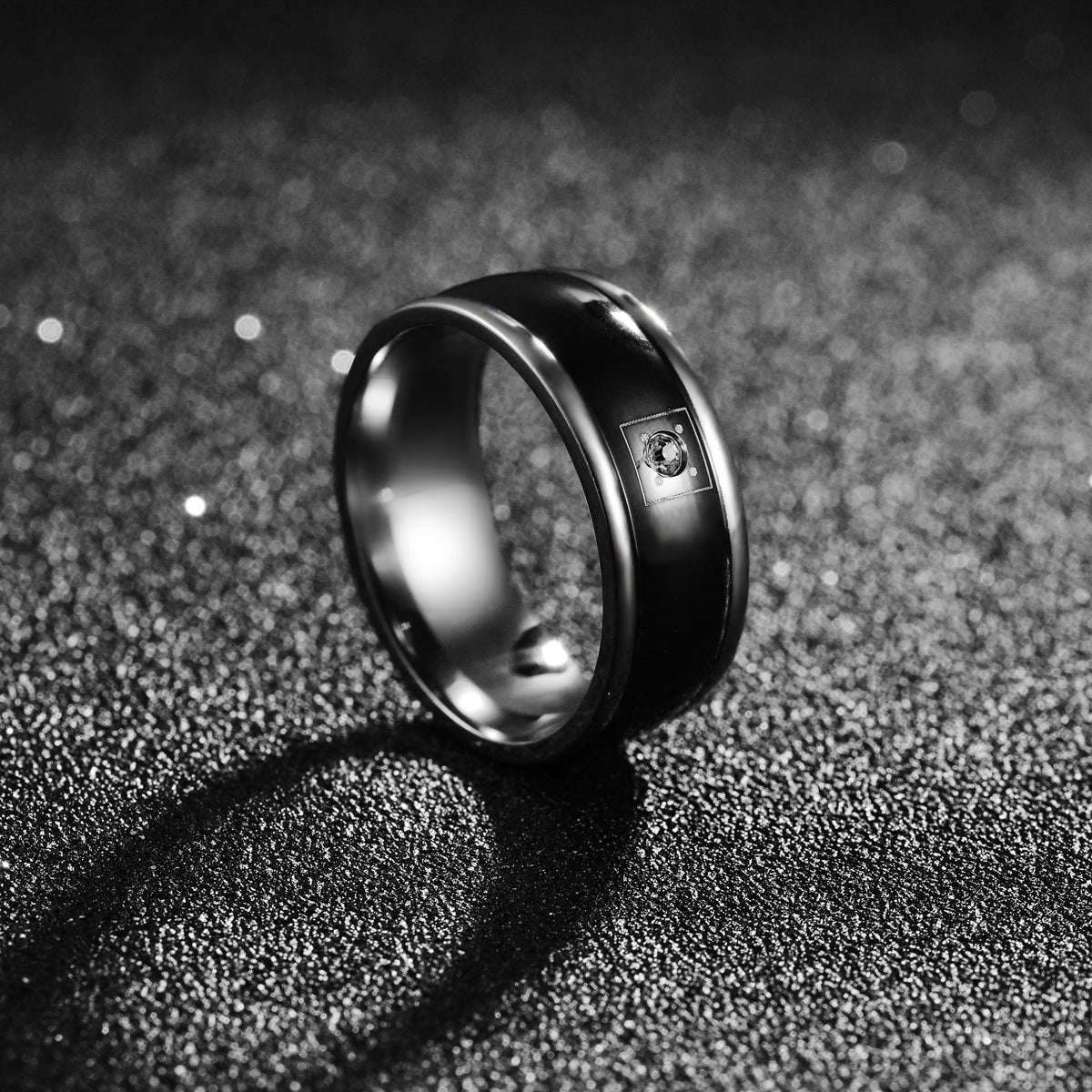 Stainless Steel Men's Diamond Ring