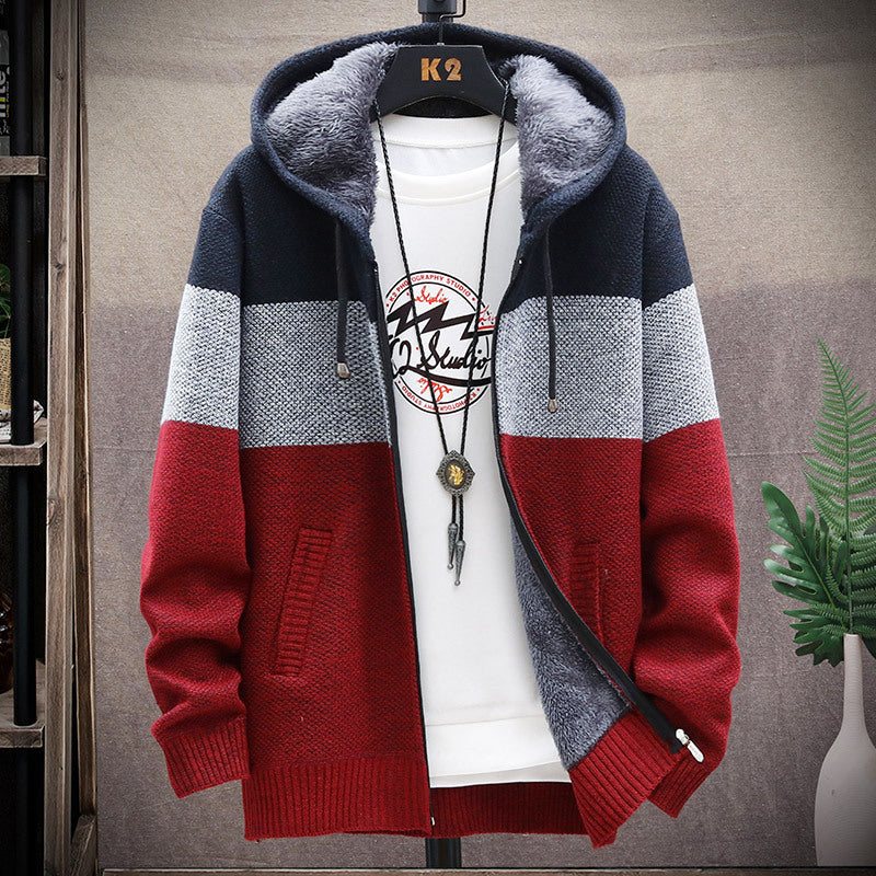 AUTUMN HOODED PATCHWORK JACKET