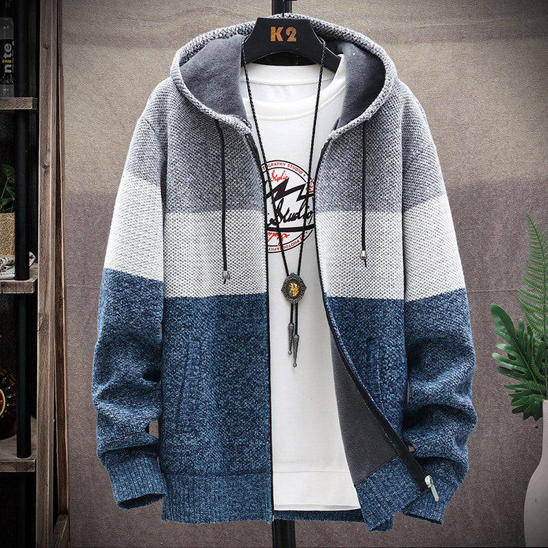 AUTUMN HOODED PATCHWORK JACKET