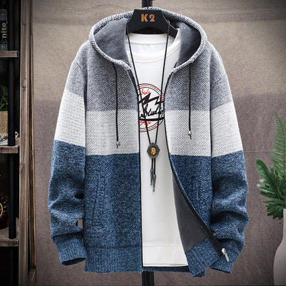 AUTUMN HOODED PATCHWORK JACKET