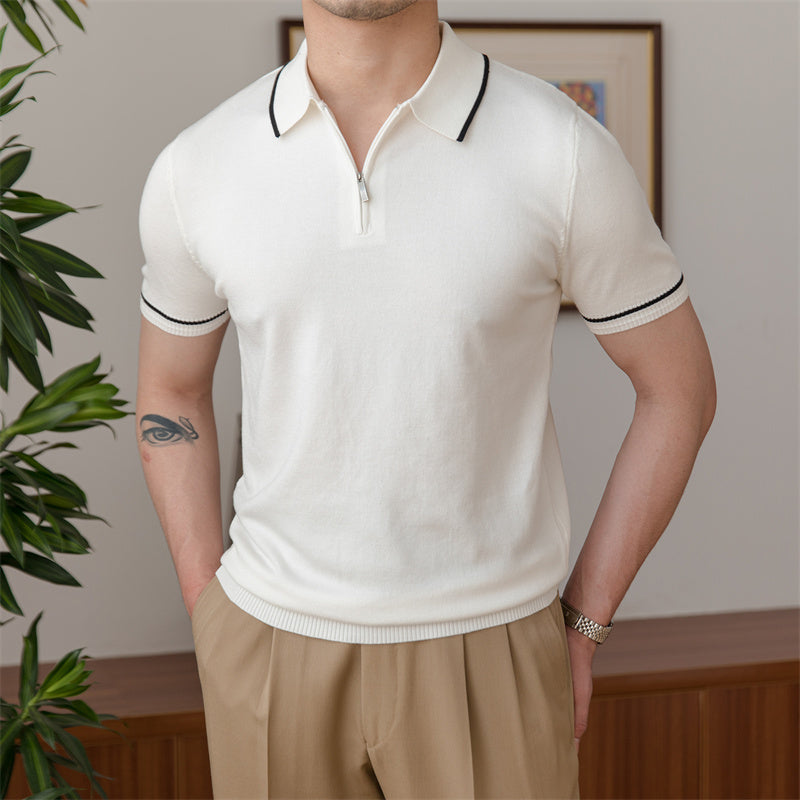 RETRO KNITTED POLO T-SHIRT