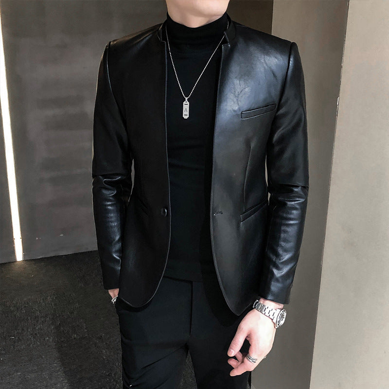 BUSINESS LEATHER BLAZER