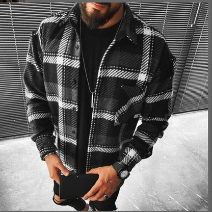 Plaid Pocket Long Sleeve Shirt