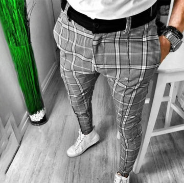 Plaid Striped Casual Trousers