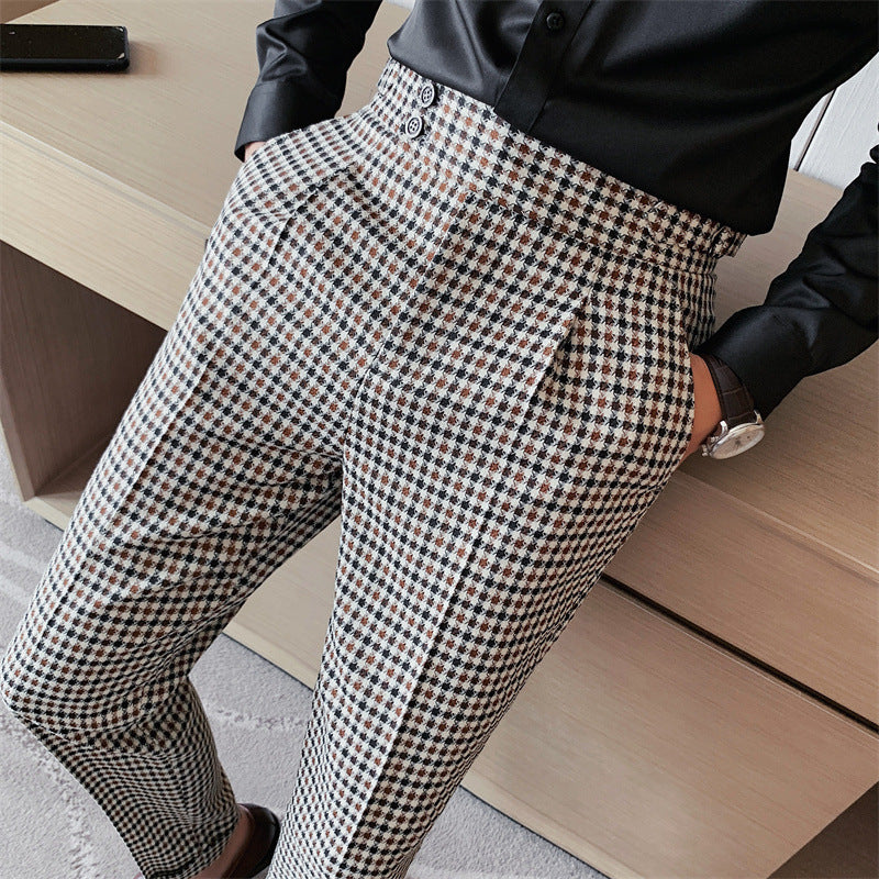 Men's Plaid Casual Trousers