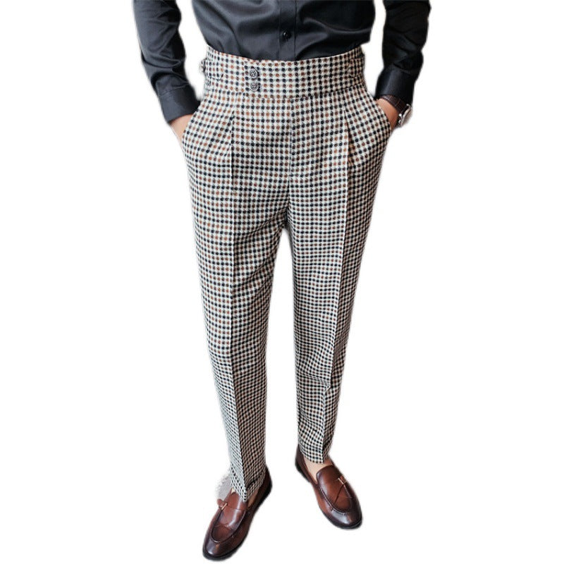 Men's Plaid Casual Trousers