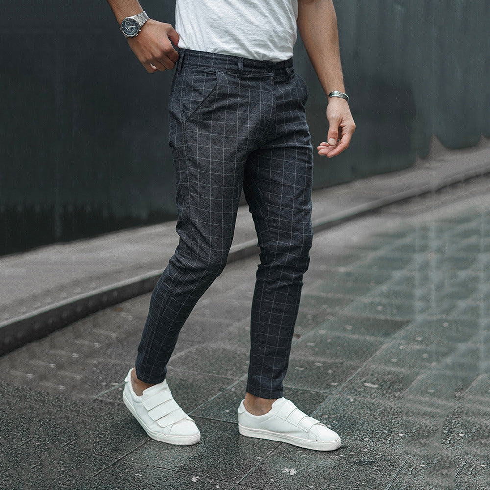 Men's casual check Trousers